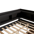 Full Bed with L-shaped Bookcases, Drawers ,Espresso