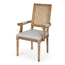 Elegant French Country Style Dining Chair With Cane Backrest