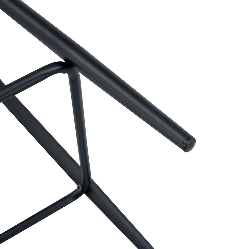 Modern Black Pu Bar Chair Rounded Backrest (Set of 2)