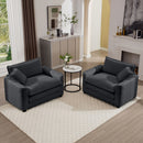 Modern Classic Corduroy Fabric Single Chair Deep Seat Sofa With Pillow