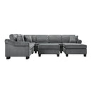 Contemporary U - Shaped Sectional Sofa With Movable Storage Ottoman