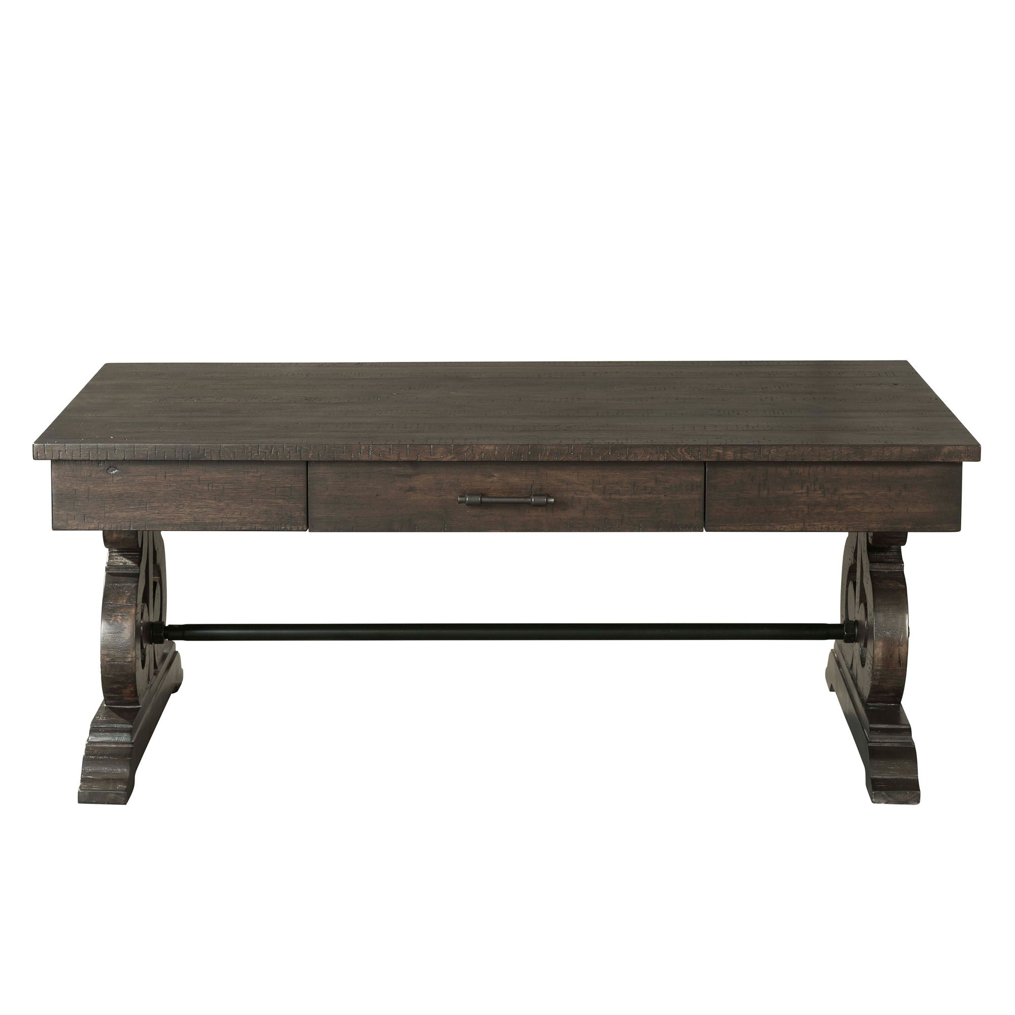 Stone - Coffee Table With PU Base - Dark Walnut