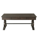 Stone - Coffee Table With PU Base - Dark Walnut