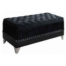 Barzini - Velvet Upholstered Tufted Storage Bench - Black - Atlantic Fine Furniture Inc
