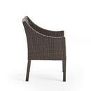 Outdoor Rattan Dining Chair With Straight Legs And Sloped Arms (Sey of 2)