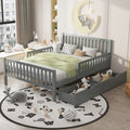 Platform Bed With Guardrails On Both Sides And 2 Storage Drawers
