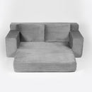 Loveseat Sofa, Comfortable Deep Seat Sofa Bed, Modern Small Corduroy Couch For Living Room Bedroom,Reversible Cushion With Pillows,No Assembly Required,Dark Gray