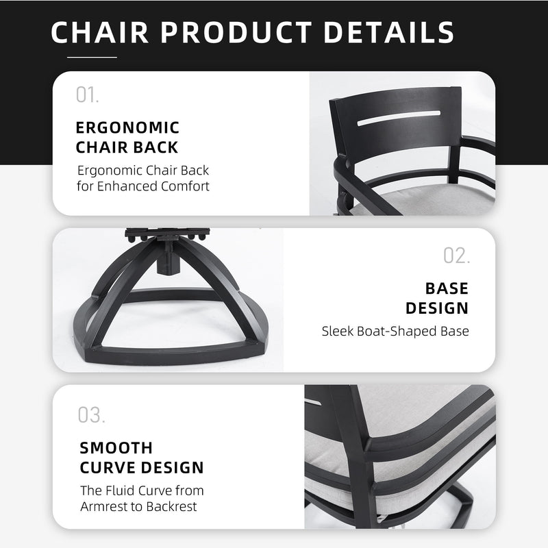 Outdoor Patio Swivel Rocker With Outdoor-Grade Sunbrella Fabric Cushions (Set of 2)