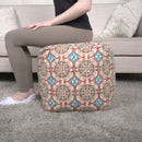 Amelia - Handcrafted Fabric Pouf, Rustic Elegance - Multicolored