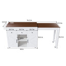 Modern Kitchen Island With Extendable Dining Table & Power Outlet - White