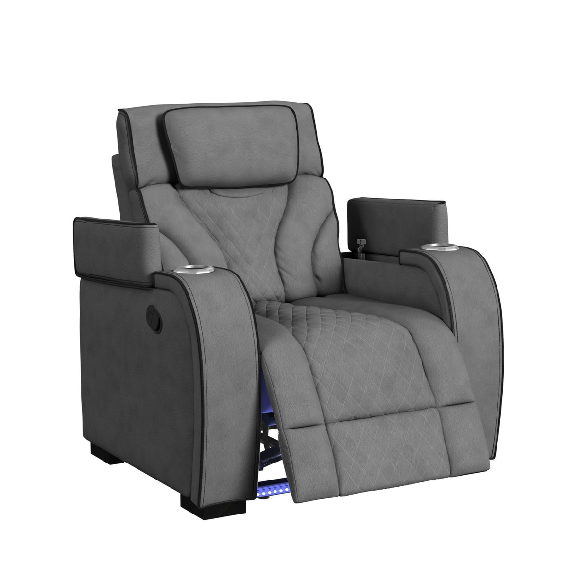 Blitz Motion Recliner With LED in Dark Gray by Elements International, view 10