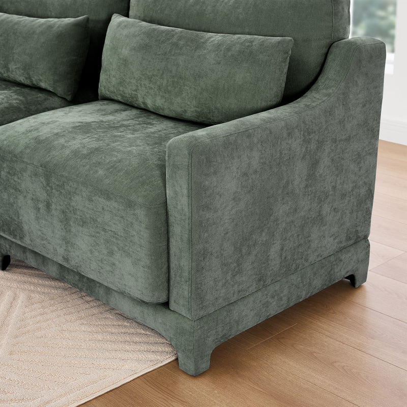 Stylish Sofa With Ottoman And Lumbar Pillows, Ergonomic Design