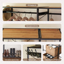 Garment Rack With Shelves, 2 Wicker Drawers, 4 Hooks, Organizer