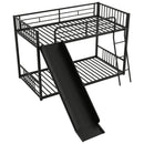 Metal Bunk Bed With Slide, Durable Steel Frame