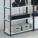 Fiona - Freestanding Walk In Wood Closet System With Metal Frame Melamine - White