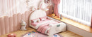Upholstered Rabbit-Shape Princess Bed With Headboard And Footboard