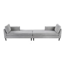 Modern Chaise Lounge With Dual Layer Armrests