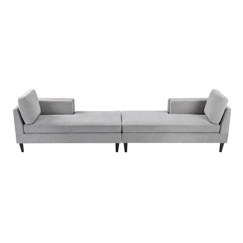 Modern Chaise Lounge With Dual Layer Armrests