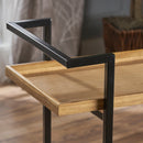 Modern Industrial Bar Cart With Shelving And Casters