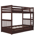 Twin-Over-Twin Bunk Bed with Ladders and Two Storage Drawers (Espresso)(OLD SKU:LT000265AAP)