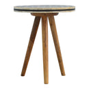 Inlay - Bone Tripod Stool - Beige / White