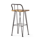 Outdoor Barstool With Angled Metal Legs - Brown