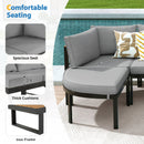 Outdoor Sectional Sofa Set Patio Seating Group With Cushions