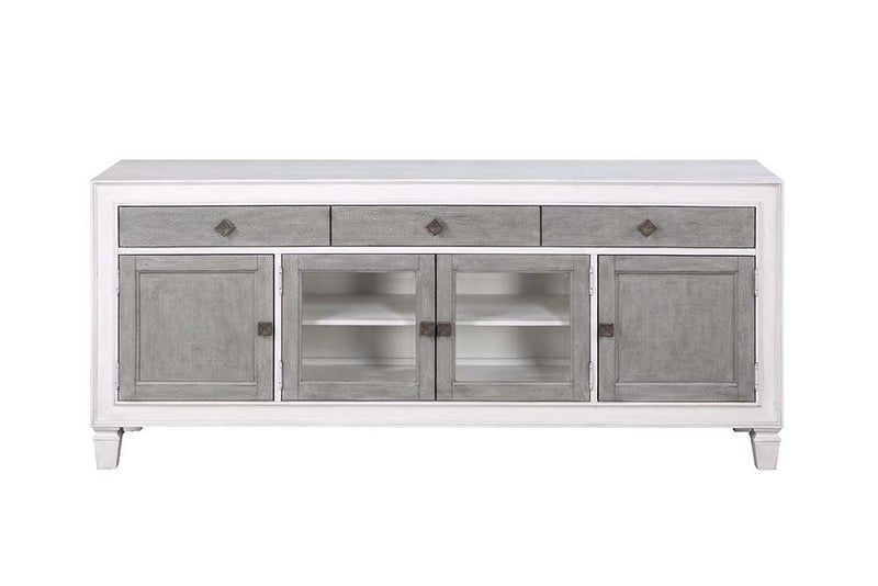 Katia - TV Stand - Rustic Gray & White Finish