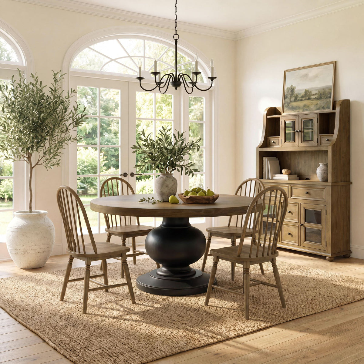 Heritage Windsor Side Chair (Set of 2) With Leveler in Oak Brown by Elements International, view 3