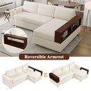 Sectional Sofa Upholstered Sofa Couch With Reversible Armrests For Living Room