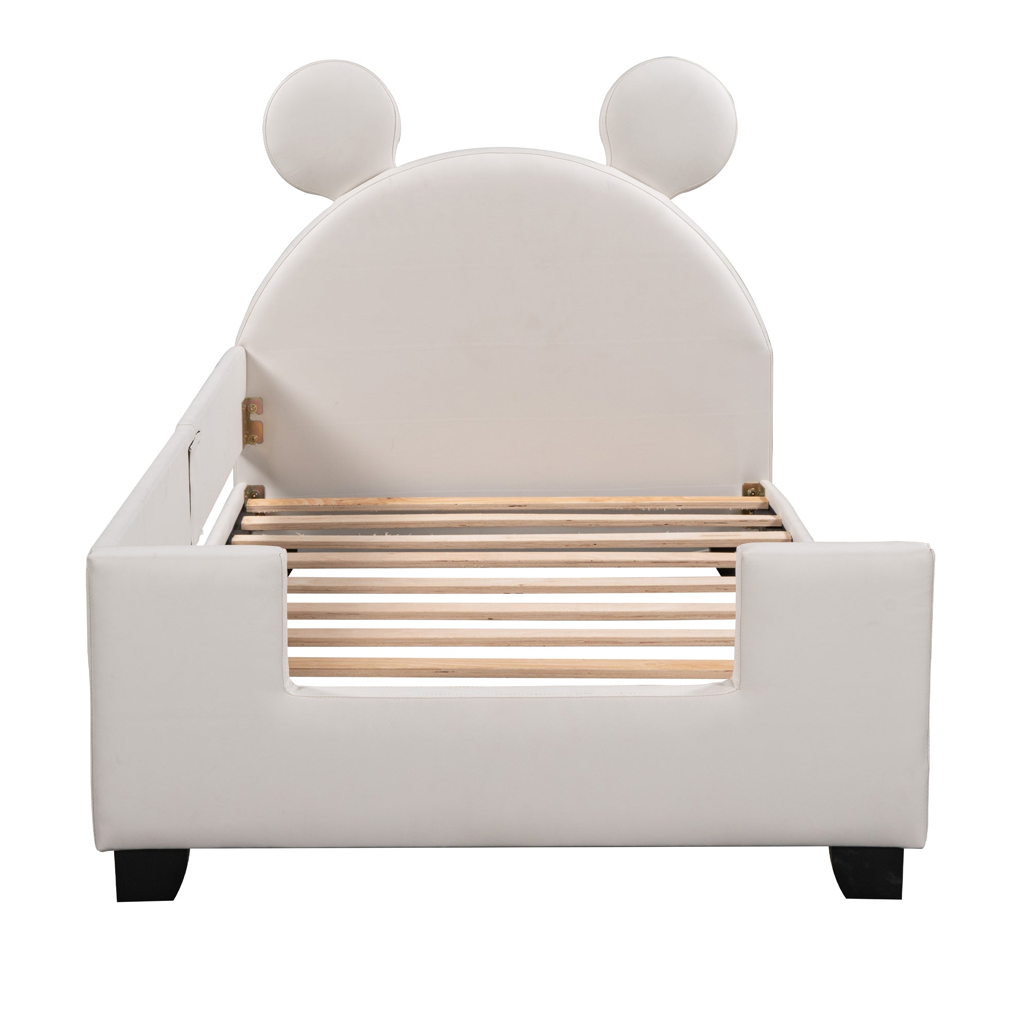 Twin Size Upholstered Daybed with Carton Ears Shaped Headboard, White - Atlantic Fine Furniture Melbourne FL