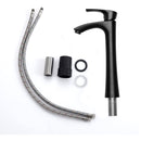 19" 5" Bathroom Sink Combo Rectangular Vessel Vanity Set With Faucet Drop In Ready Ceramic Basin - White / Black