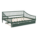 Full Size Daybed with Trundle and Support Legs, Green
