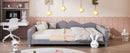 Upholstered Daybed, Sherpa Fabric Sofabed With Cloud-Shaped Backrest