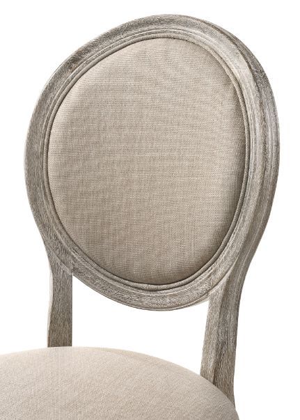 Faustine - Side Chair (Set of 2) - Tan Fabric & Salvaged Light Oak Finish - Atlantic Fine Furniture Inc