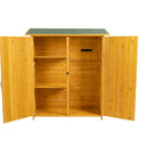 Outdoor Storage Shed With Lockable Door, Tool Storage Shed, Detachable Shelves & Pitch Roof