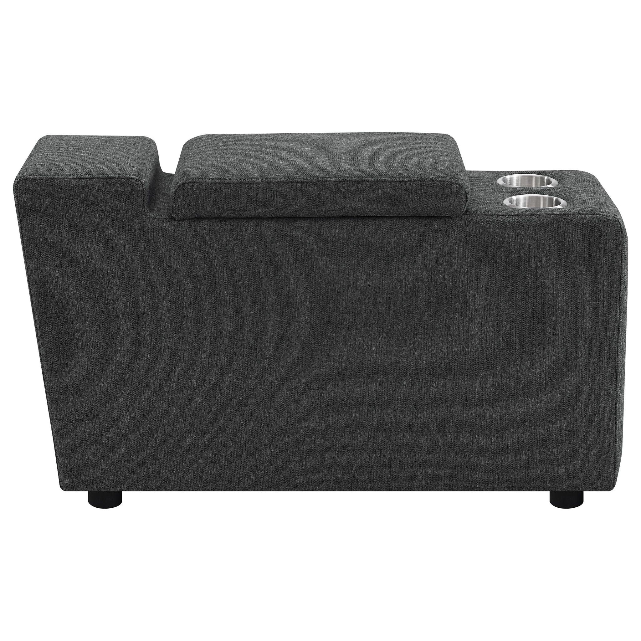 Collins Upholstered Modular Storage Console Dark Grey