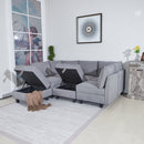 Oversized Modular Sectional Sofa, Chenille U-Shaped Couch with Chaise/Ottoman, 7 Seater Living Room Furniture Sets