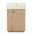 Bathroom Vanity With Sink, Freestanding Wood Grain Cabinet With Storage