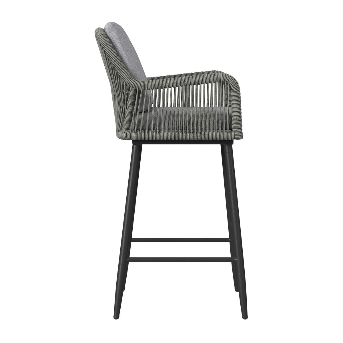 Bayhill Fabric Barstool (Set of 2) in Black / Gray by Elements International, view 5