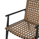 Outdoor Chat Set, 2 Chairs & Side Table - Black / Brown