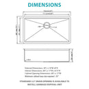 Undermount Workstation Kitchen Sink Stainless Steel Single Bowl