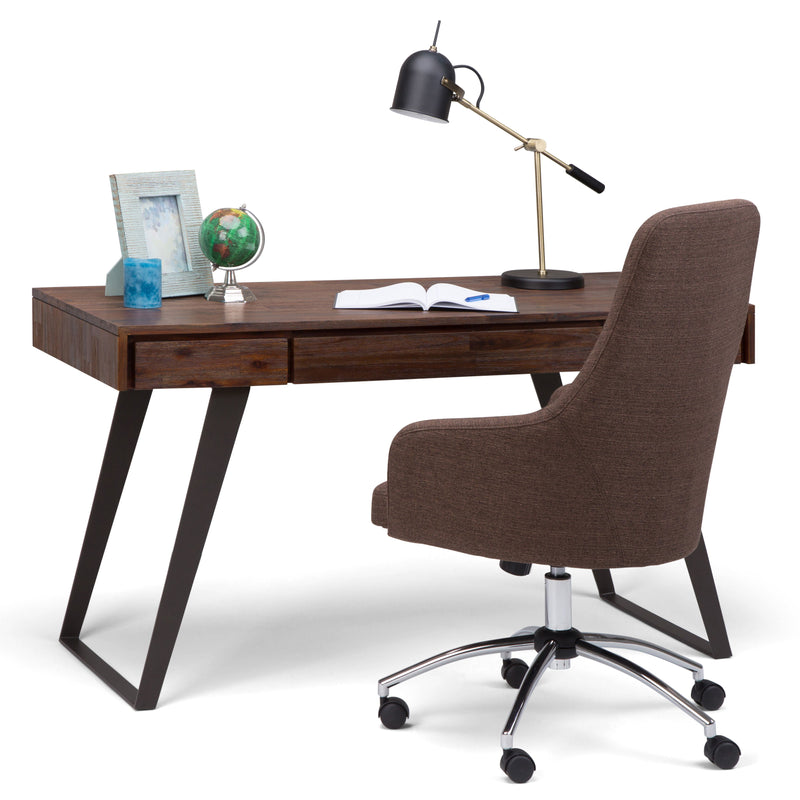 Lowry - Desk - Distressed Charcoal Brown