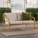 Modern Curved Arm Upholstered Outdoor Loveseat