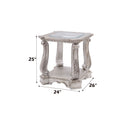 Northville - End Table - Clear Glass & Antique Silver