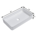 Modern Ceramic Rectangular Bathroom Vessel Sink With European Design