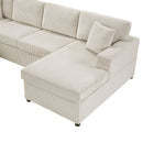 Oversized Sectional U-Shaped Sofa With Chaise Lounge And Three Soft Throw Pillows