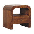 Darcy - Nightstand With Drawer And Open Shelf - Brown