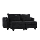 Convertible Chaise Lounge Sofa Chair With USB Ports, Cup Holders, Phone Holder And Storage