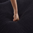 Modern Corduroy Deep Seat Sectional Sofa With Ottoman